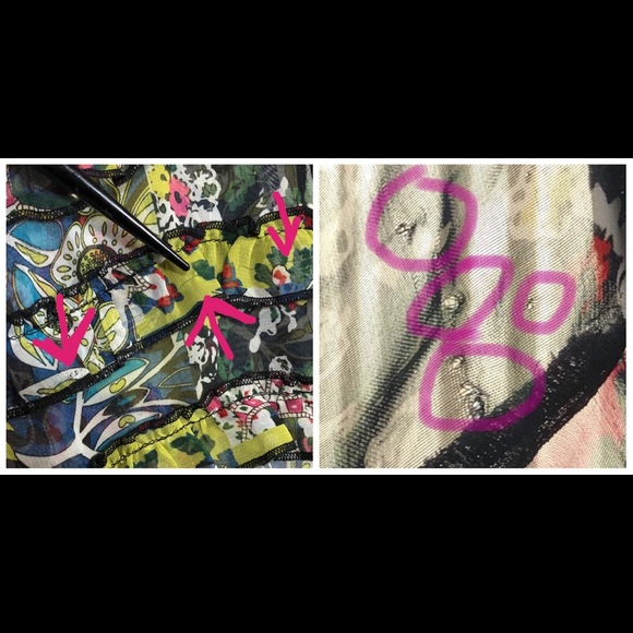 CAbi sheer paisley ruffle tie front kimono top. M - Picture 6 of 8